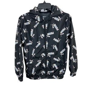 Puma Luminous Logo Hooded Windbreaker Jacket Rain Jacket Girls Size XL 16 NWOT